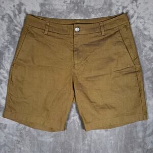 Lululemon Commission Short 7” Cotton Stretch Khaki Brown Size 32